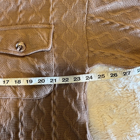 New In L - Brown Cable Knit Button-Up Jacket - Picture 7 of 9